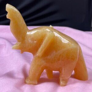 Vintage Marble Quartz Mini Elephant.